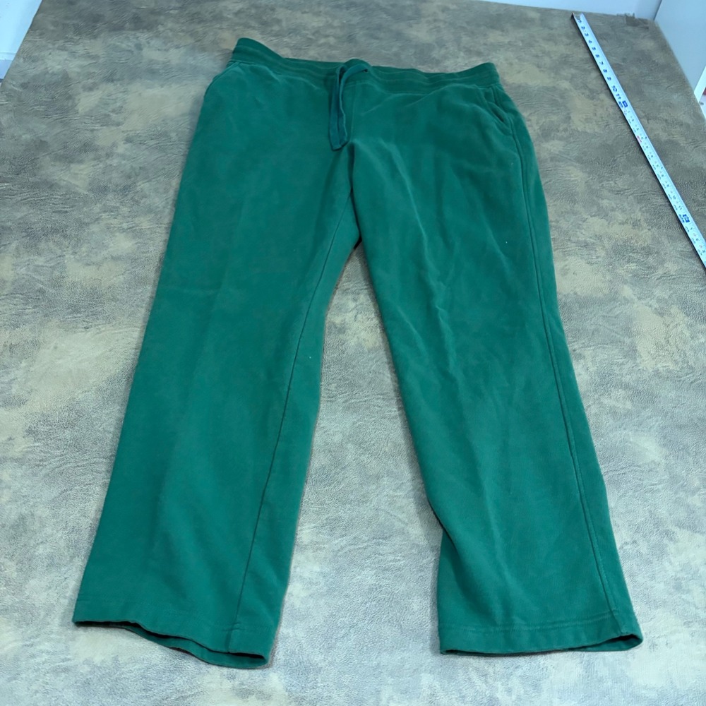 L.L.Bean Sweatpants Men XL Green Fleece Drawstring Pockets 514862